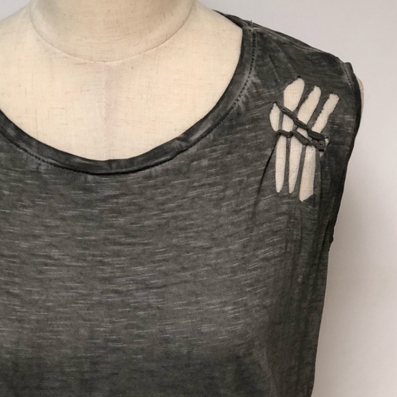 NWT Gray Burnout Distressed Muscle Tank Sz S - Picture 5 of 10